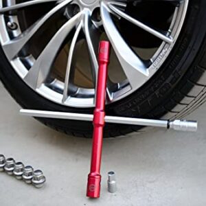 GTE TOOLS - LugStrong 26" Universal Compact Lug Wrench Set, Super-Strong Tire Iron & Lug Nut Remover - 2x more torque!  Never Get Stuck on the road again!