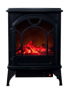 16.5-inch freestanding classic electric fireplace with remote – adjustable heat by northwest (black)