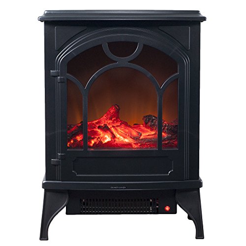 16.5-Inch Freestanding Classic Electric Fireplace with Remote – Adjustable Heat by Northwest (Black)