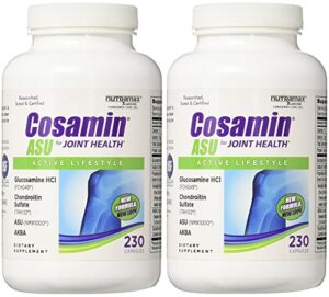 cosamin asu joint health active lifestyle glucosamine hcl chondroitin sulfate akba 230 capsules (2 bottles (460 capsules))