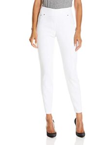 ruby rd. womens pull-on extra stretch denim jeans, white, 16 us