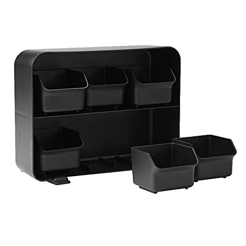 Mind Reader 6 Drawer Tea Bag Holder and Organizer, Black