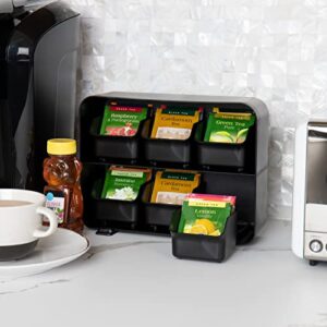 Mind Reader 6 Drawer Tea Bag Holder and Organizer, Black