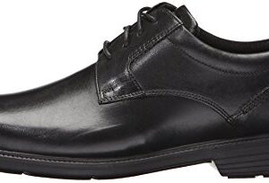 Rockport Men's Charles Road Plain Toe Oxford Black Leather 10 W (EE)-10 W