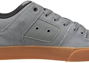 DC Men's Pure Low Top Casual Skate Shoe, Grey/Gum, 11 M US