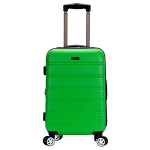 rockland melbourne hardside expandable spinner wheel luggage, green, carry-on 20-inch