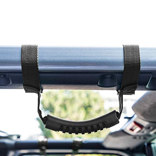 4 x Roll Bar Grab Handles Grip Handle for Jeep Wrangler YJ TJ JK JKU JL JLU Sports Sahara Freedom Rubicon X & Unlimited 1955-2021 2022 (Black)