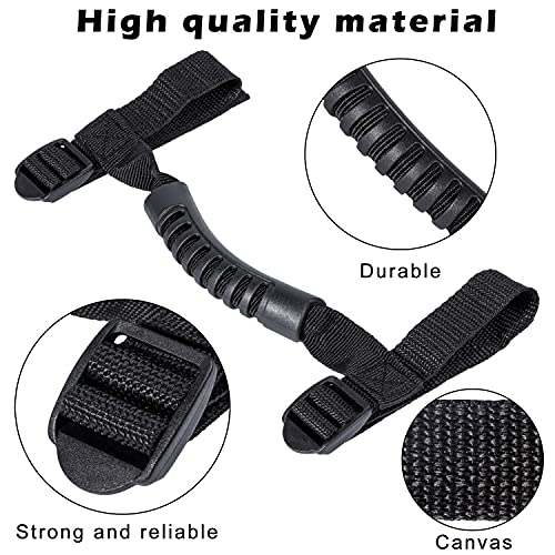 4 x Roll Bar Grab Handles Grip Handle for Jeep Wrangler YJ TJ JK JKU JL JLU Sports Sahara Freedom Rubicon X & Unlimited 1955-2021 2022 (Black)