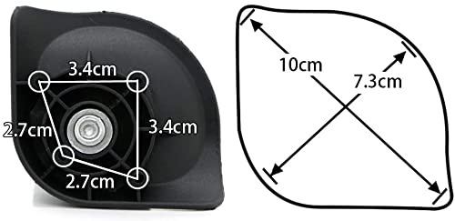 Zoofen Couple of Mute Replacement Luggage Suitcase Wheels Multi-Size Swivel Wheels(W045)