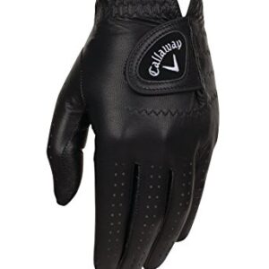 Callaway Golf Men's OptiColor Leather Glove, Black, Large, Worn on Left Hand