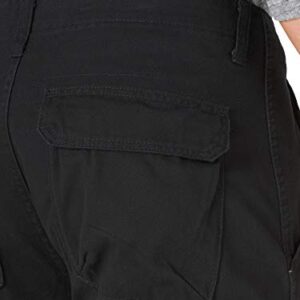 Wrangler Authentics Men's Premium Relaxed Fit Straight Leg Cargo Pant, Black, 38W X 30L