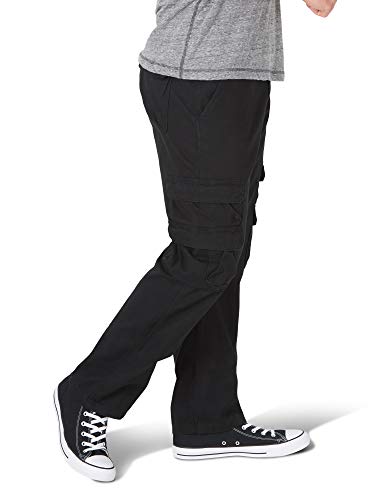 Wrangler Authentics Men's Premium Relaxed Fit Straight Leg Cargo Pant, Black, 38W X 30L