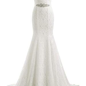 Likedpage Women's Lace Mermaid Bridal Wedding Dresses Ivory US6