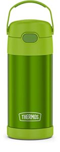 thermos funtainer 12 ounce stainless steel vacuum insulated kids straw bottle, lime