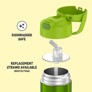 THERMOS FUNTAINER 12 Ounce Stainless Steel Vacuum Insulated Kids Straw Bottle, Lime