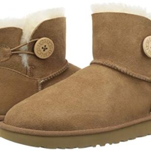 UGG Women's Mini Bailey Button Ii Boot, Chestnut, 9