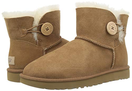 UGG Women's Mini Bailey Button Ii Boot, Chestnut, 9