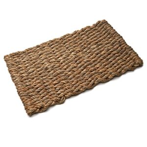 kings county tools jute rug | woven door mat | natural fiber jute entry rug | reversible indoor & outdoor doormat | hand braided | safe for decking | soft & durable burlap rag rug runner | 30" x 17"