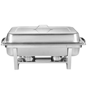 ZENY Pack of 2 Chafing Dish Buffet Set, 8 Quart Stainless Steel Buffet Servers and Warmers for Party Catering, Complete Chafer Set with Water Pan, Chafing Fuel Holder