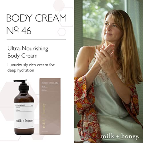 milk + honey Rich Body Cream No. 46, with Sandalwood, Vetiver, and Cardamom, Body Cream for Women and Men, Ultra-Nourishing Moisturizing Lotion, 8 oz.