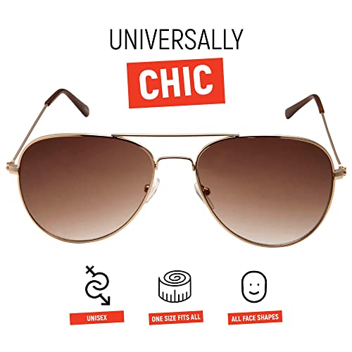 grinderPUNCH Unisex Aviator Sunglasses | Fashionable & Lightweight Frame Suits All Face Shapes | 100% UV Protection