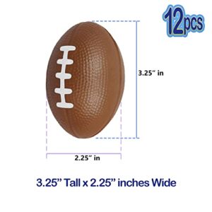 Mini Foam Footballs 12 Pcs Pack | 3.25” Inch Party Favor Balls for Kids | Mini Football Stress Ball Bulk | Toy Sports Little Footballs | Big Game Party Decoration Balls | Small Foam Football for Kids