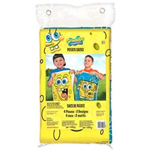 amscan potato sacks | spongebob collection | party accessory yellow, 37 7/10" x 23 1/3"