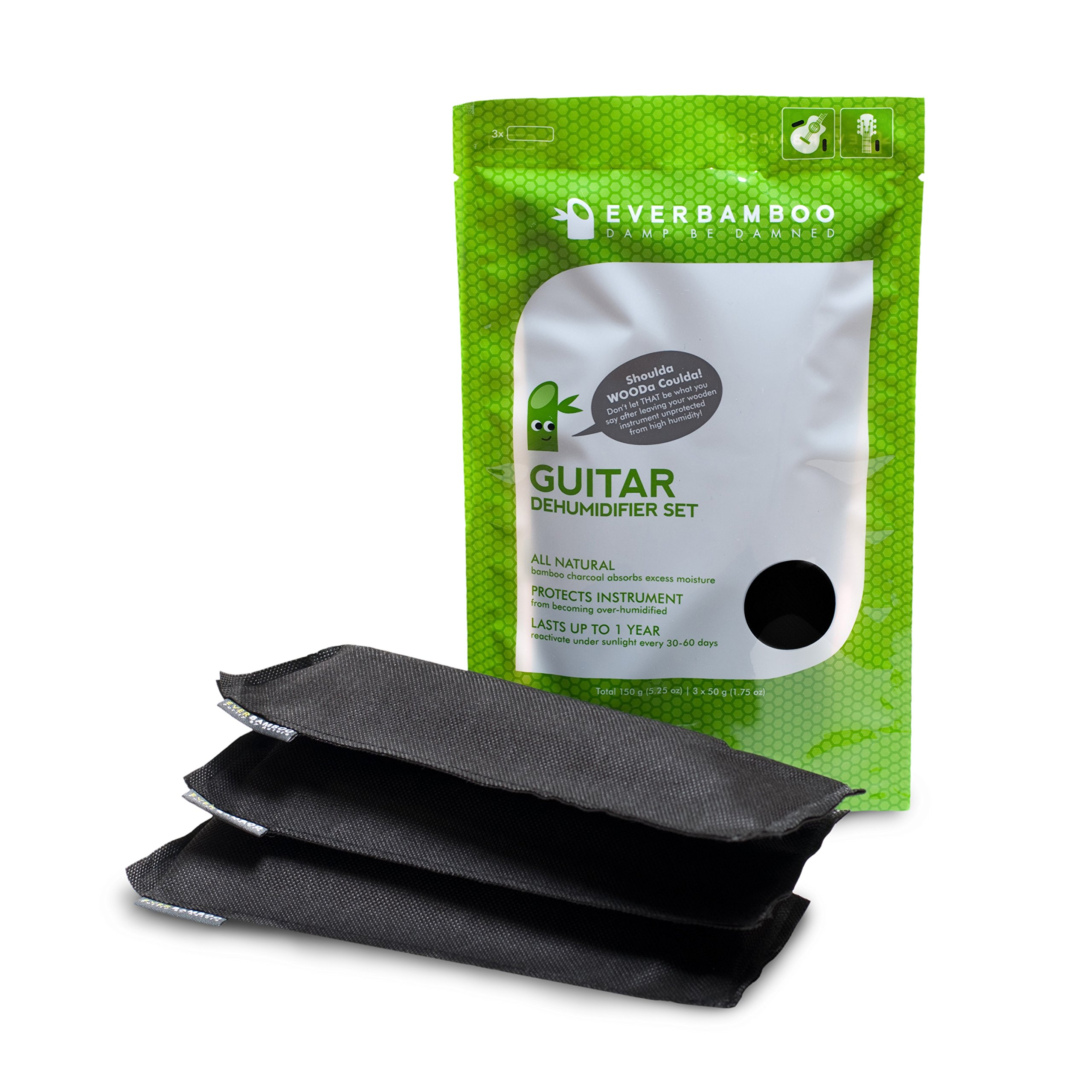 Ever Bamboo Guitar Dehumidifier Bag Set w/Bamboo Charcoal (3-50 g)