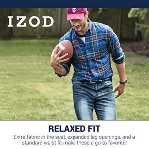 IZOD Men's Comfort Stretch Denim Jeans (Relaxed Fit), Indigo Blast, 36W x 30L