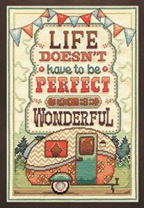 design works crafts inc. 2903 wonderful life, 8'' x 12' counted cross stitch kit, 8" by 12", multicolor