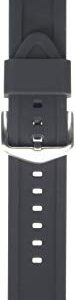 Fossil All-Gender 22mm Silicone Interchangeable Watch Band Strap, Color: Black (Model: S221304)