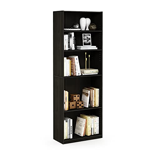 FURINNO JAYA Simply Home 5-Shelf Bookcase, 5-Tier, Espresso