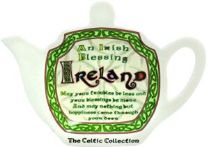 celtic collection tea bag holder with irish blessing