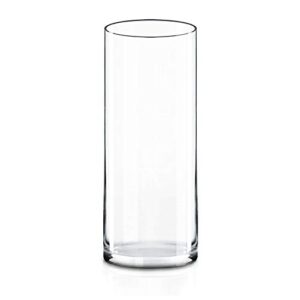 cys excel clear glass cylinder vase (h:12" d:4") | multiple size choices glass flower vase centerpieces | hurricane floating candle holder vase