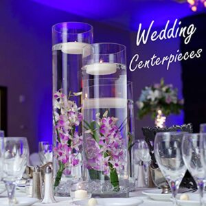 CYS Excel Clear Glass Cylinder Vase (H:12" D:4") | Multiple Size Choices Glass Flower Vase Centerpieces | Hurricane Floating Candle Holder Vase