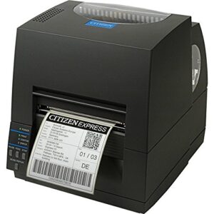 citizen america cl-s521-w-gry cl-s521 series direct thermal barcode and label printer with wi-fi and usb/rs232 connection, front exit, 4" maximum print width, 203 dpi resolution, gray