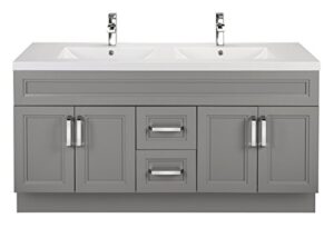 cutler kitchen and bath urban vanity double bowl with daybreak finish, 60 inches