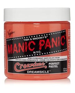 manic panic dreamsicle hair dye – creamtone perfect pastel - semi-permanent hair color - creamy, pastel orange dye with warm undertones - vegan, ppd & ammonia-free - for coloring hair on women & men