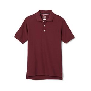 french toast big boys short sleeve pique polo, burgundy, x-large/14/16