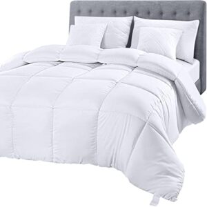 utopia bedding comforter duvet insert - quilted comforter with corner tabs - box stitched down alternative comforter (king, white)