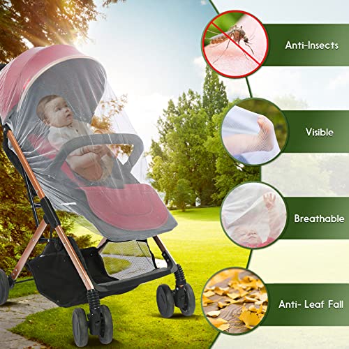 Mosquito Net for Stroller - V-Fyee Durable Baby Stroller Mosquito Net Perfect Bug Net for Strollers, Bassinets, Cradles, Playards, Pack N Plays and Portable Mini Crib (A White)