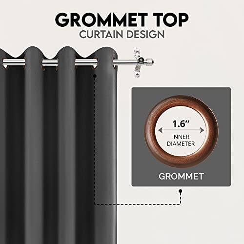 Utopia Bedding Blackout Curtains for Bedroom Grommet Window Curtains 63 Inch Length 2 Panels Thermal Insulated Drapes for Living Room (Grey, 52W x 63L Inches)