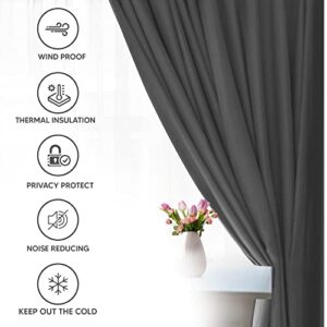 Utopia Bedding Blackout Curtains for Bedroom Grommet Window Curtains 63 Inch Length 2 Panels Thermal Insulated Drapes for Living Room (Grey, 52W x 63L Inches)