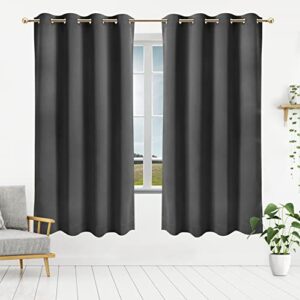 Utopia Bedding Blackout Curtains for Bedroom Grommet Window Curtains 63 Inch Length 2 Panels Thermal Insulated Drapes for Living Room (Grey, 52W x 63L Inches)