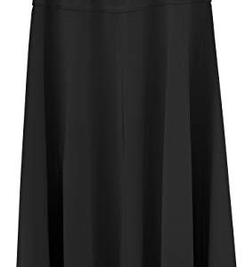 BABY O Girls Kids Basic Stretch Slinky Knit A-Line Ankle Length Maxi Skirt for 4 to 18 Years Old (Black Large)