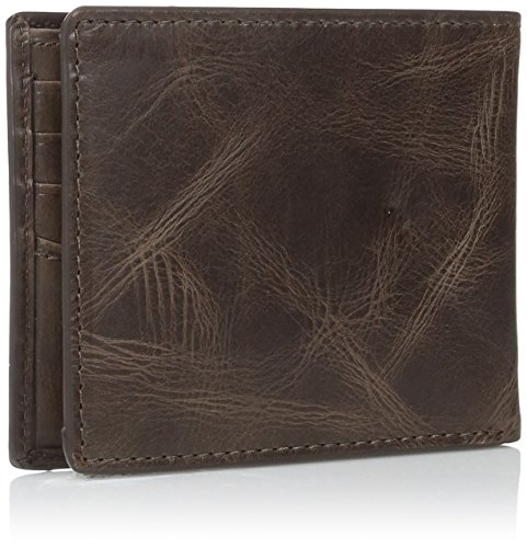 Fossil Men's Derrick Leather RFID-Blocking Bifold Passcase with Removable Card Case Wallet, Dark Brown, (Model: ML3771201)