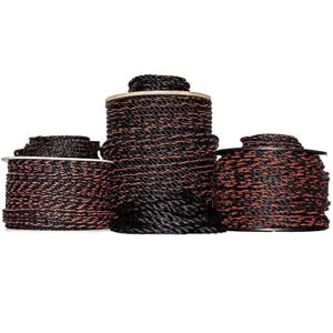sgt knots california truck rope - twisted polypropylene rope for cargo straps, tie-downs, gear bundles, boating, more (3/8" x 100ft, black and orange)