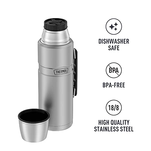 THERMOS Stainless King Vacuum-Insulated Beverage Bottle, 68 Ounce, Matte Steel