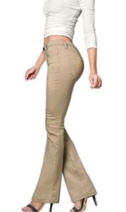hybrid & company women's skinny bootcut stretch pant p31699blx beige/khak 20