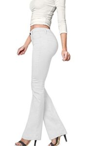 hybrid & company women's skinny bootcut stretch pant p31698bl white 11